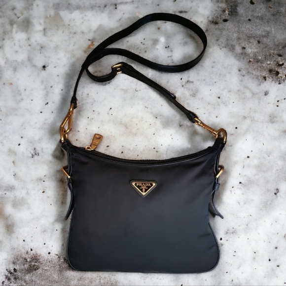 Prada Handbags - Prada Tessuto Saffiano Black Crossbody Bag